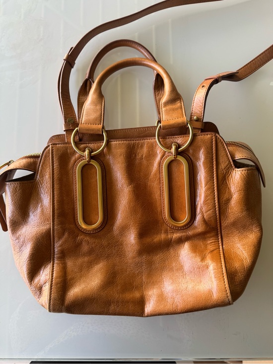 See By Chloe Handbags - See By Chloe Cognac Brown Leather Satchel with Gold Accents
